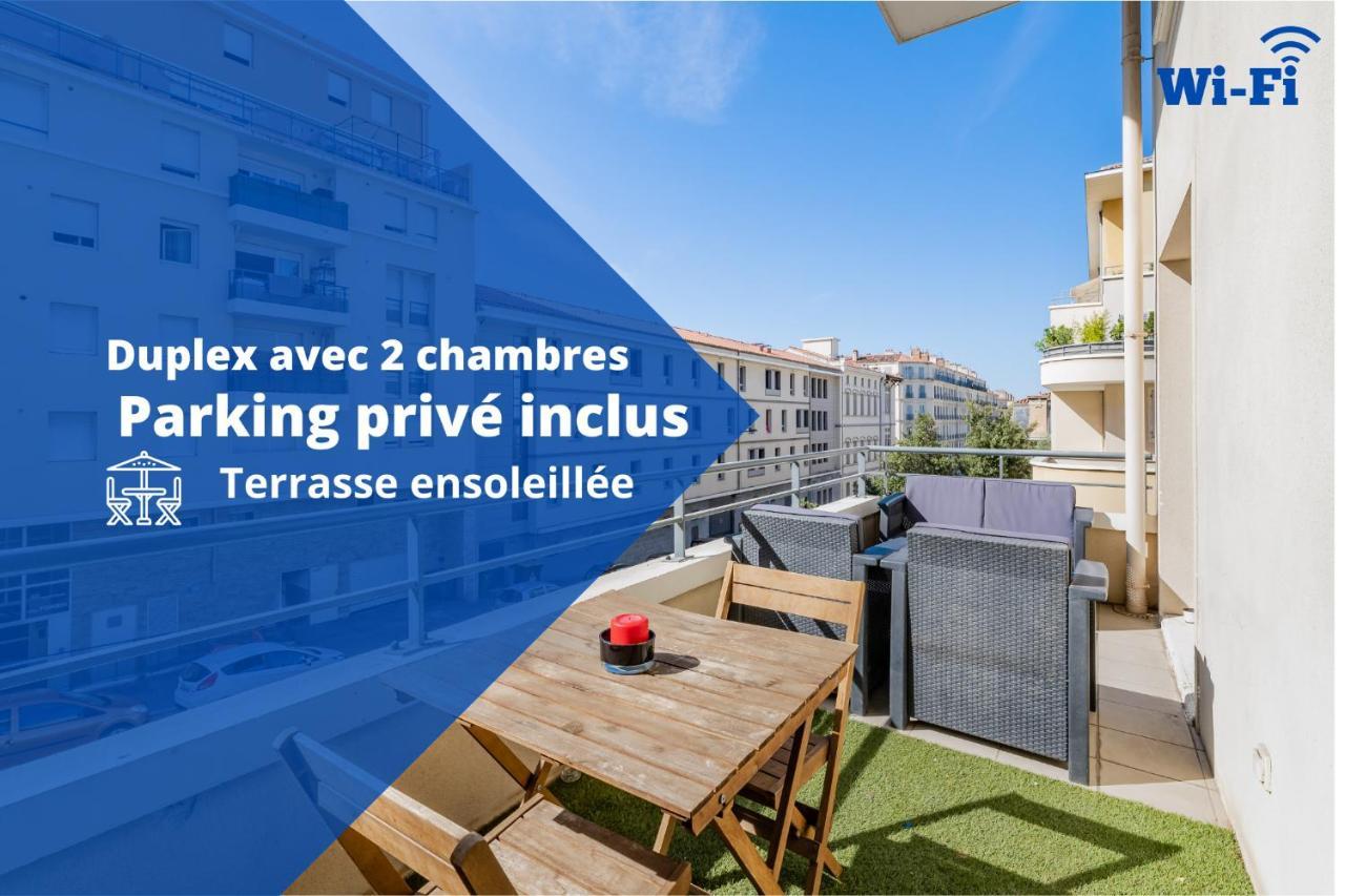 La Joliette; Duplex 2 chambres, PARKING INCLUS+ Terrasse+ ascenseur Marsiglia Esterno foto